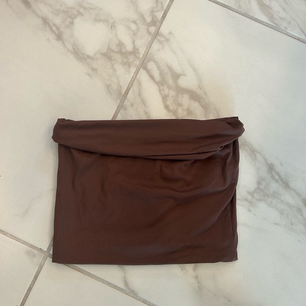 Zara Brown Strapless Tunic Top